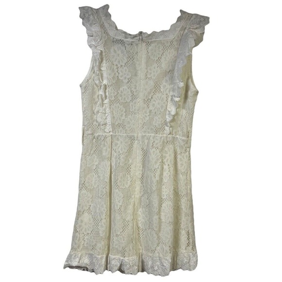 Simplee Dress White Lace Sleeveless Ruffled Floral Feminine Romantic Chic Size S - Picture 7 of 12